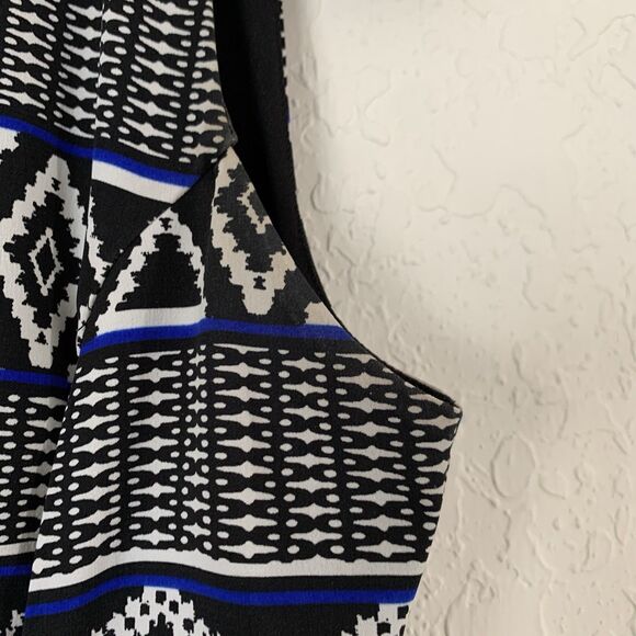 Sweet Storm Maxi Dress Women M Black White Abstract Cutout Southwestern Vacation - Picture 7 of 11